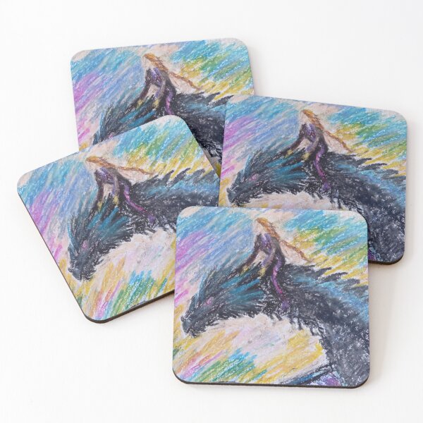 Item preview, Colorful Dragon Portrait oil Pastel designed and sold by nuriart.