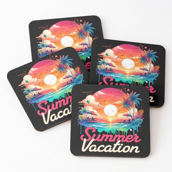 Item preview, Summer Vacation Tropical Sunset Beach Retro Design designed and sold by AleksaDesignMTL.