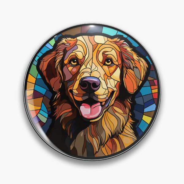 Item preview, Australian Retriever Dog Stained Glass Leadlight Artistic Design Mom Dad designed and sold by rafaeltto.