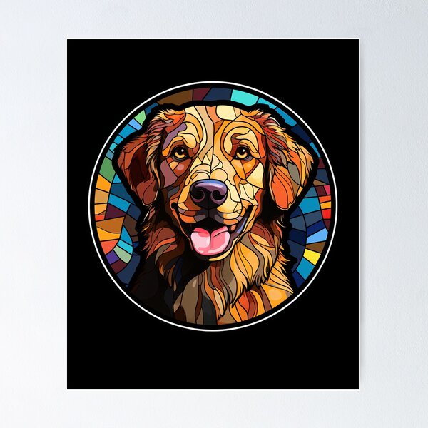Item preview, Australian Retriever Dog Stained Glass Leadlight Artistic Design Mom Dad designed and sold by rafaeltto.