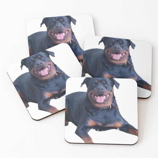 Item preview, Happy Rottweiler Dog Smiling Portrait designed and sold by miraldymelody.
