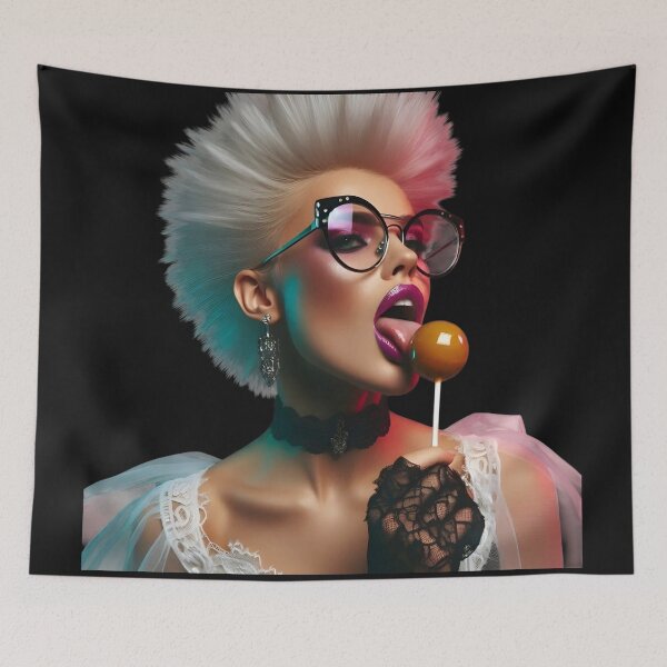 Item preview, Punk Girl Licking Caramel Lollipop designed and sold by Voodoo Store Paranormal Collections.