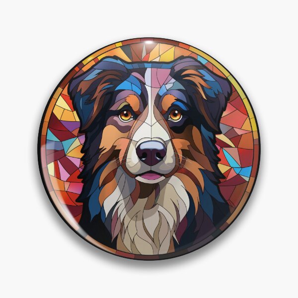 Item preview, Australian Shepherd Stained Glass Leadlight Artistic Design Mom Dad designed and sold by rafaeltto.