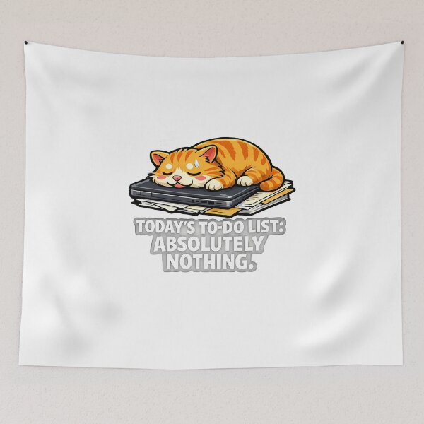 Item preview, Funny Sleeping Cat Doing Nothing Sticker designed and sold by MIROUZ2000.