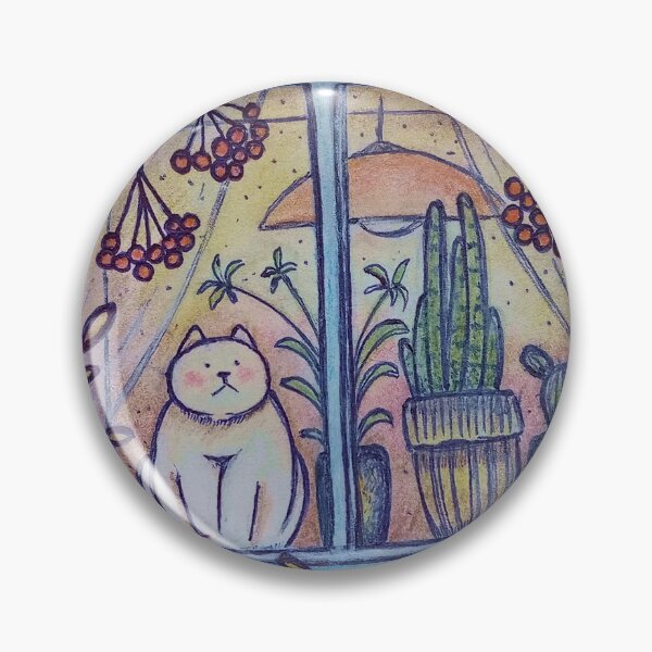 Item preview, A cat in a window surrounded by rowan berries designed and sold by ce-horvath.
