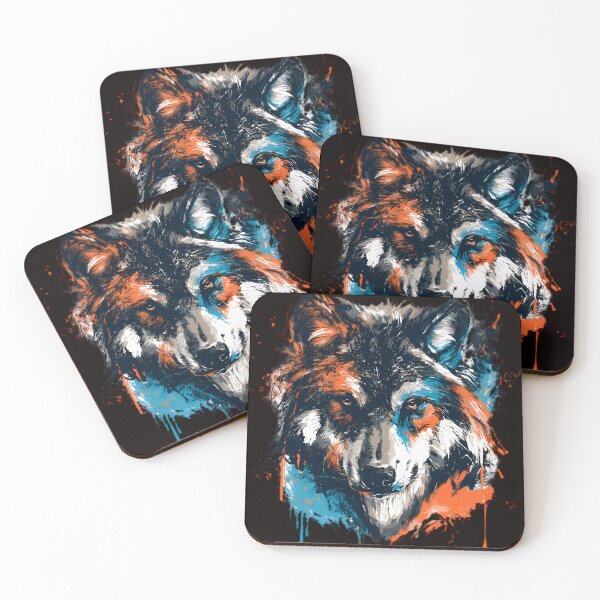 Item preview, FEARLESS Alpha Wolf - Fierce Predator Paint Splatter Art designed and sold by Structure-Blue.