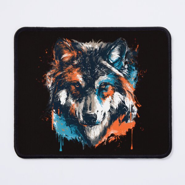 Item preview, FEARLESS Alpha Wolf - Fierce Predator Paint Splatter Art designed and sold by Structure-Blue.