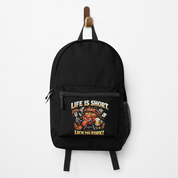 Item preview, Life Is Short, Lick the Fork - Funny BBQ Grill Master Cartoon designed and sold by SidTastic .