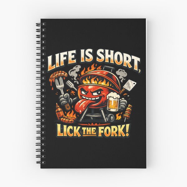 Item preview, Life Is Short, Lick the Fork - Funny BBQ Grill Master Cartoon designed and sold by SidTastic .