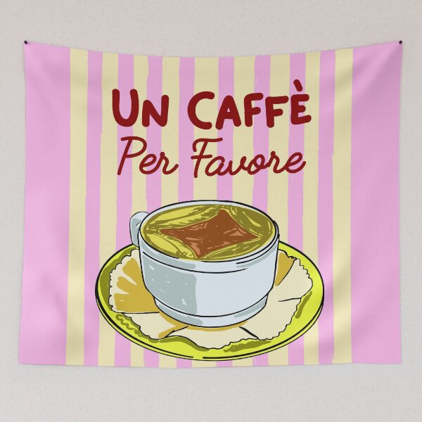 Item preview, Un Caffè Per Favore Affogato Stripes Preppy Italian Coffee designed and sold by MaiZephyr.