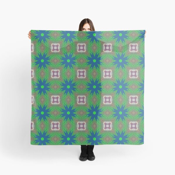 Item preview, Blue Floral Geometric Pattern in Green and Abstract Mosaic Design designed and sold by SweetLilith.