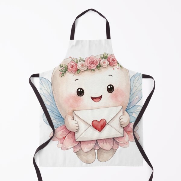 Item preview, Cute Tooth Fairy Holding Heart-Sealed Envelope | Watercolor Fairy Tooth designed and sold by Mommy-Smile.