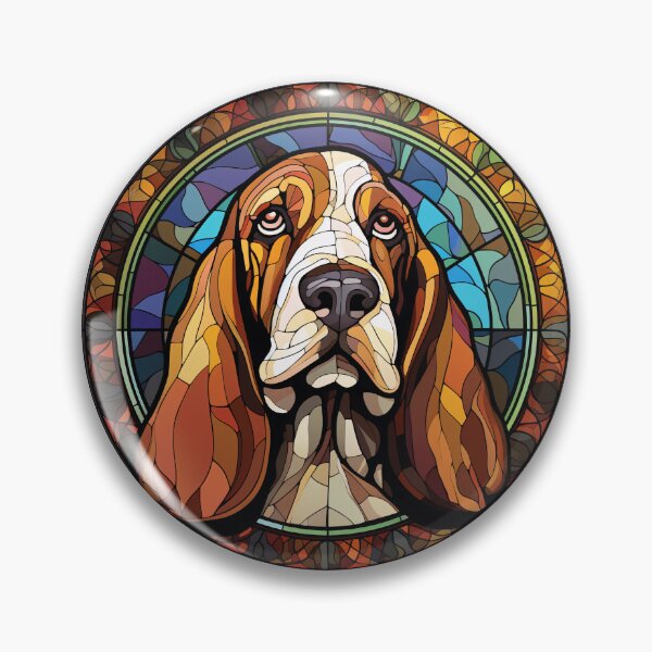 Item preview, Basset Hound Stained Glass Leadlight Artistic Design Mom Dad designed and sold by rafaeltto.