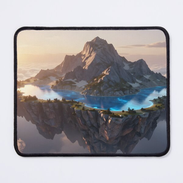 Item preview, Mystic Waters – Glowing Floating Mountain Fantasy Art designed and sold by LittleBigGifts.