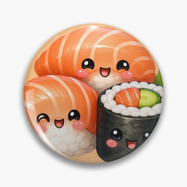 Item preview, Cute Kawaii Sushi Set — Chibi Foodie Sticker designed and sold by NUFADE.