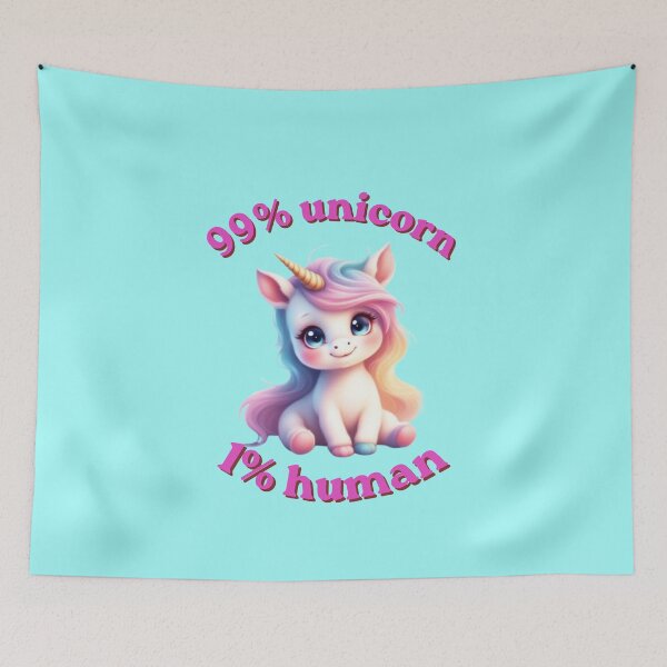 Item preview, 99 Percent Unicorn 1 Percent Human Whimsical Magic designed and sold by TheFrameVault.