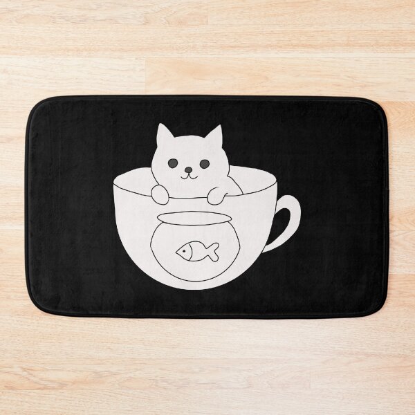 Item preview, Cat in a tea cup with fish bowl designed and sold by LeshanArt.
