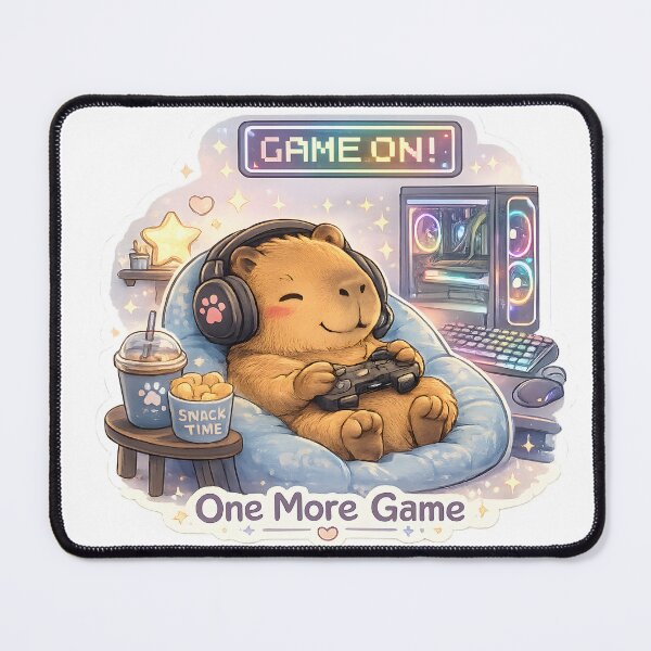 Item preview, Cozy Gamer Capybara Sticker designed and sold by loukaidigitals.