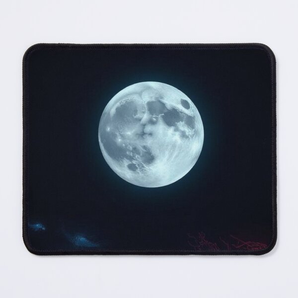 Item preview, Luminous full moon in the oceanic abyss with fluorescent beings designed and sold by RAISC.