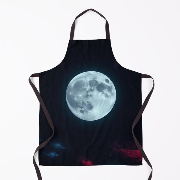 Item preview, Luminous full moon in the oceanic abyss with fluorescent beings designed and sold by RAISC.