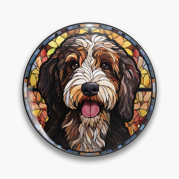 Item preview, Bernedoodle Stained Glass Leadlight Artistic Design Mom Dad designed and sold by rafaeltto.