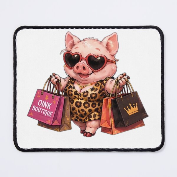 Item preview, Fashion Pig Shopping Queen designed and sold by DailyDoodlesBySumbul.