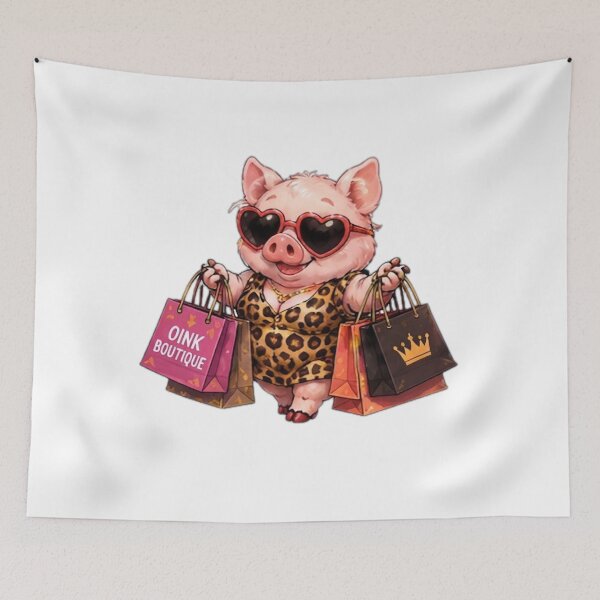 Item preview, Fashion Pig Shopping Queen designed and sold by DailyDoodlesBySumbul.