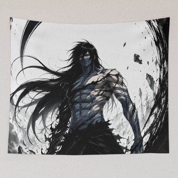 Item preview, Final Getsuga | Shadow Warrior Ink Art | Dark Samurai Anime Style | Monochrome Fantasy Swordsman Illustration designed and sold by Dyan4.