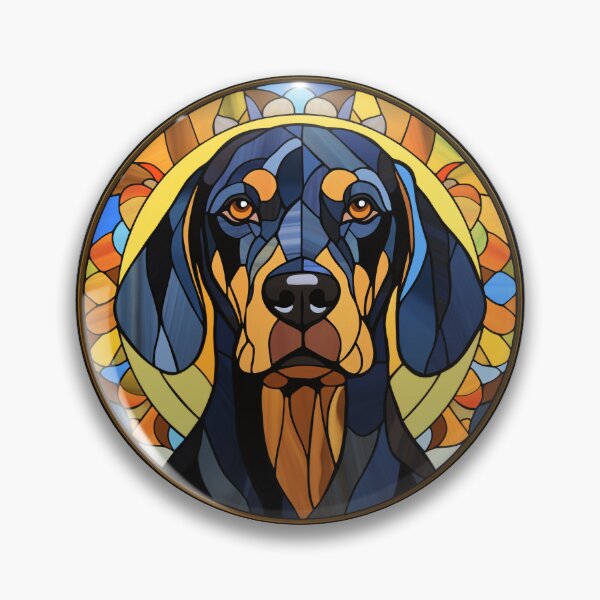 Item preview, Black and Tan Coonhound Dog Stained Glass Leadlight Artistic Design Mom Dad designed and sold by rafaeltto.