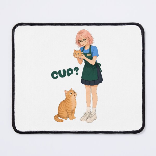 Item preview, Cat Cup Confusion – Cute Bookstore Girl and Orange Tabby Cat designed and sold by studio902.