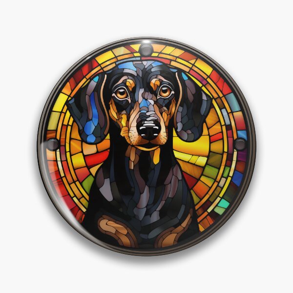 Item preview, Black and Tan Dachshund Dog Stained Glass Leadlight Artistic Design Mom Dad designed and sold by rafaeltto.