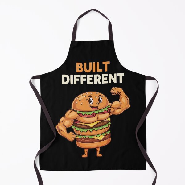 Item preview, Built Different Funny Burger Muscle Retro Cartoon Graphic designed and sold by DigitalArtx-com.