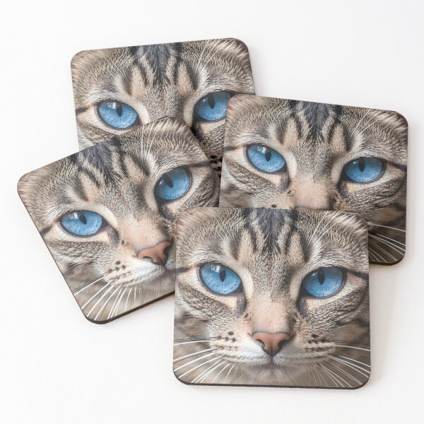 Item preview, Blue cat eyes,focused expression designed and sold by Marcu Ioachim.