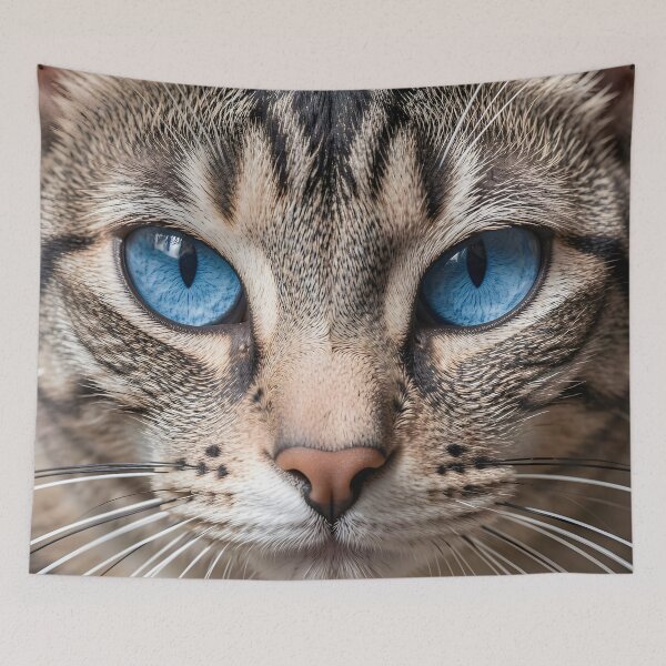 Item preview, Blue cat eyes,focused expression designed and sold by Marcu Ioachim.