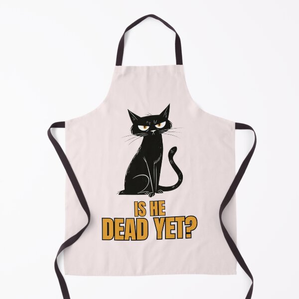 Item preview, Dark Humor Is He Dead Yet Sarcastic Black Cat Shirt designed and sold by VectorForge.