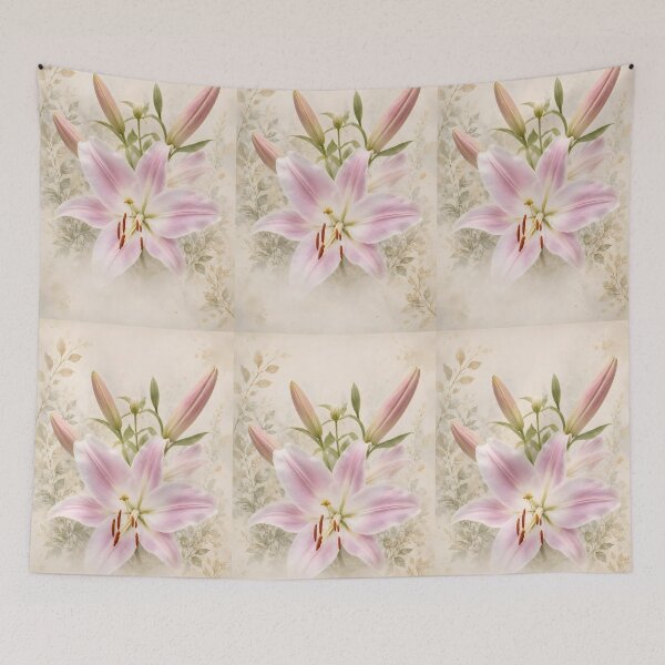 Item preview, Pink Lily Botanical Flow designed and sold by ViolafleurViolett.
