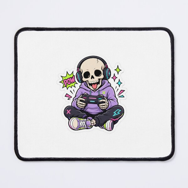 Item preview, Cute Gamer Skeleton Sticker with Headphones Playing Video Games designed and sold by naruto4925.