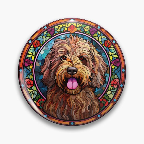 Item preview, Bordoodle Dog Stained Glass Leadlight Artistic Design Mom Dad designed and sold by rafaeltto.