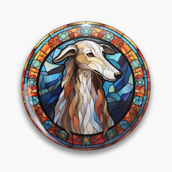 Item preview, Borzoi Dog Stained Glass Leadlight Artistic Design Mom Dad designed and sold by rafaeltto.