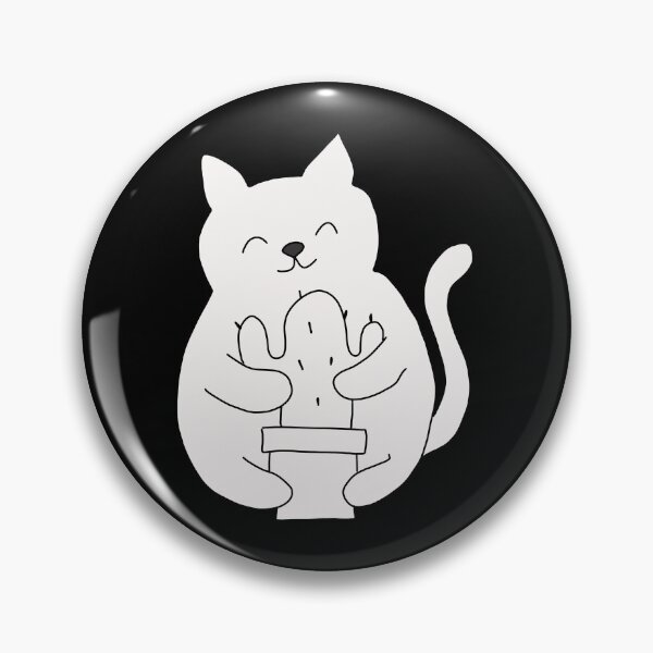 Item preview, Cat hugging cactus plant illustration designed and sold by LeshanArt.