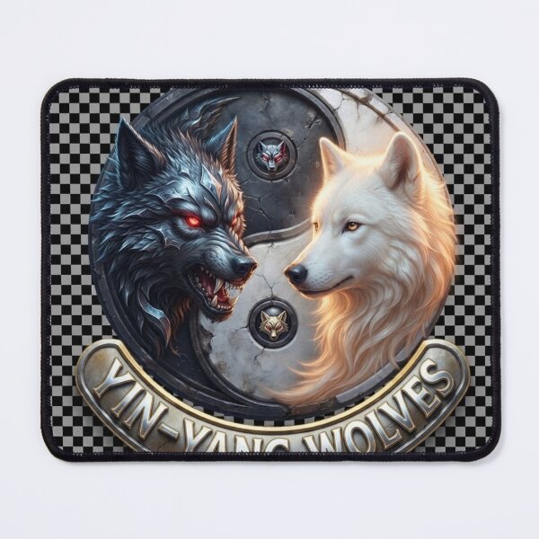 Item preview, Yin‑Yang Wolves – Dual Spirit Emblem designed and sold by MalinStyle.