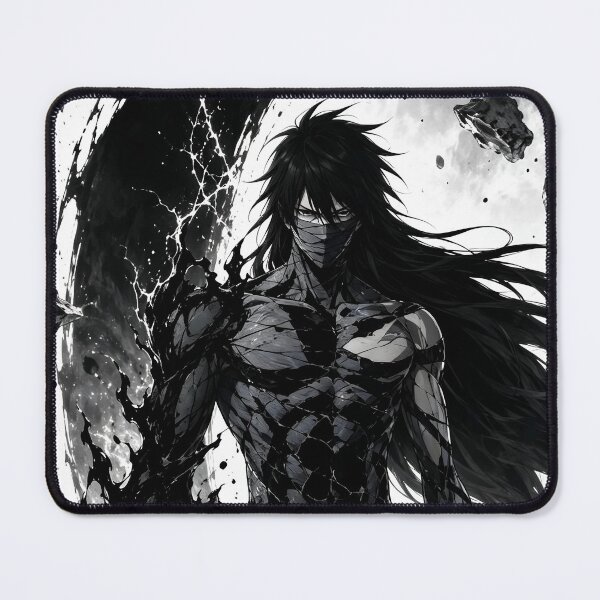 Item preview, Final Getsuga | Shadow Void Warrior – Dark Monochrome Anime Fantasy Art | Gothic Ink Style Illustration designed and sold by Dyan4.