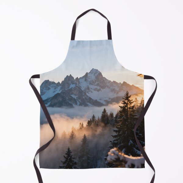 Item preview, Majestic Snow-Capped Mountain Peaks at Sunset with Sparkling Snow and Pine Trees | designed and sold by Dezinix.