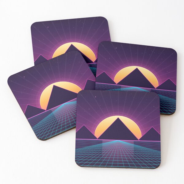 Item preview, Neon Horizon – Synthwave Retrowave Sunset designed and sold by SokolPrint.