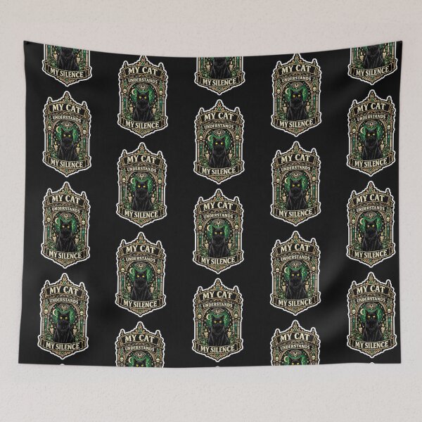 Item preview, My Cat Understands My Silence Gothic Dark Academia designed and sold by yanejoy.