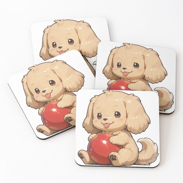 Item preview, Cute Puppy with Red Ball designed and sold by RenderedDesires.