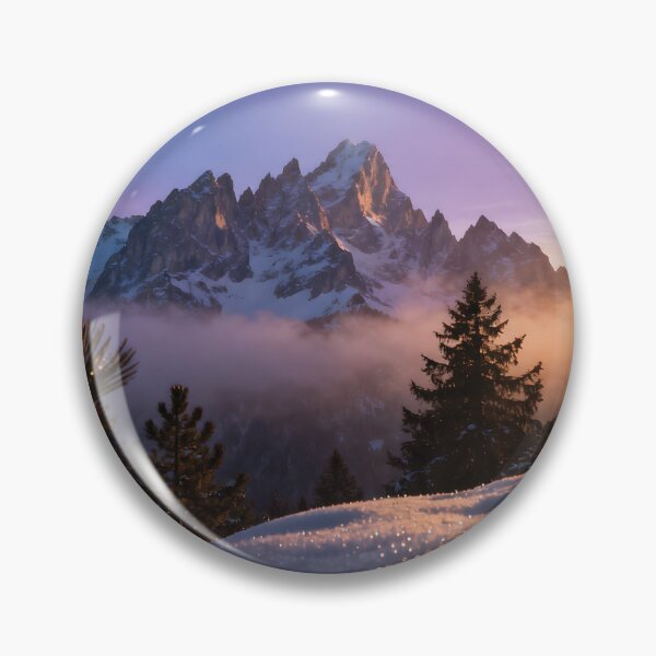 Item preview, Magical Winter Mountain Sunset with Sparkling Snow and Pine Trees designed and sold by Dezinix.