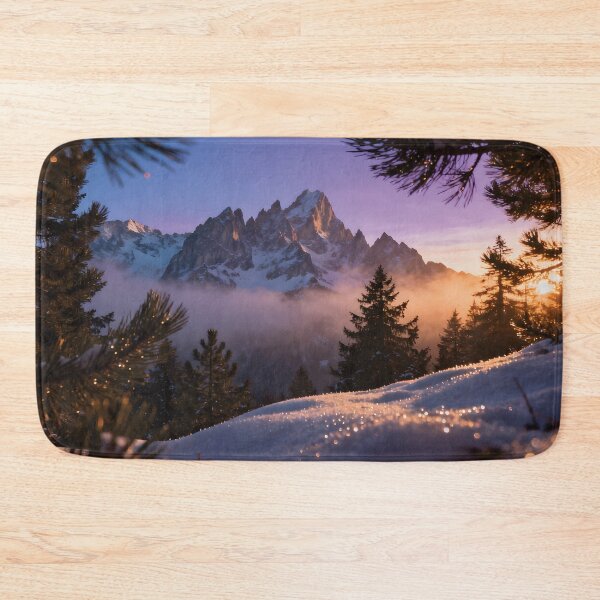 Item preview, Magical Winter Mountain Sunset with Sparkling Snow and Pine Trees designed and sold by Dezinix.