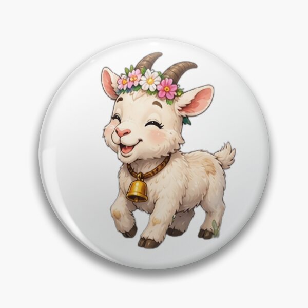 Item preview, Cute Baby Goat With Flowers designed and sold by DailyDoodlesBySumbul.