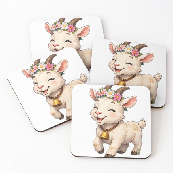 Item preview, Cute Baby Goat With Flowers designed and sold by DailyDoodlesBySumbul.